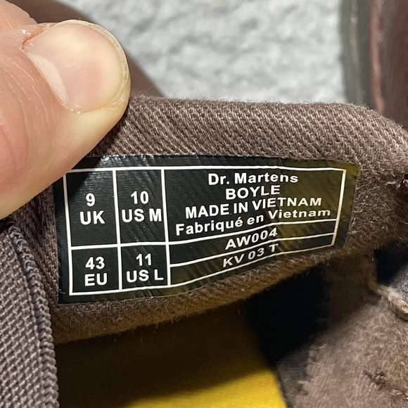 Dr. Martens Boyle Shoes Size 10 Mens Brown Leather Slip On Loafers SoftWair - Picture 8 of 9